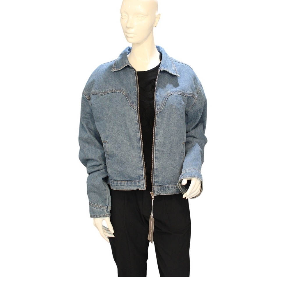 Missguided Blue Denim Jacket Boxy Fit Modern‎ Streetwear Small